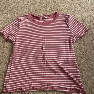 Pink and white crop top